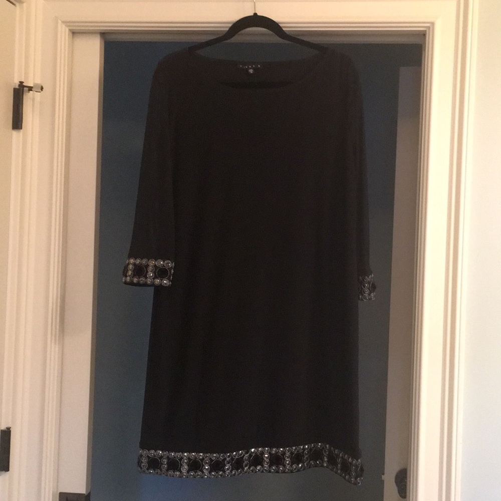 Mod black dress with silver embellishments